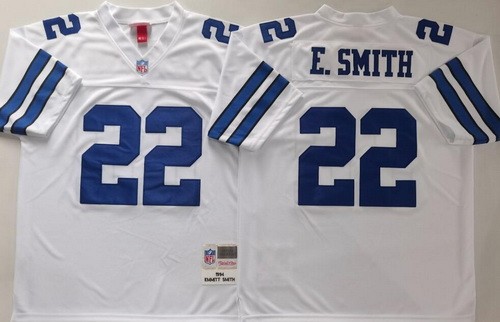 Men's Dallas Cowboys #22 Emmitt Smith White 1994 Jersey