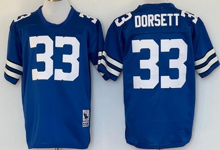 Men's Dallas Cowboys #33 Tony Dorsett Blue Throwback Jersey
