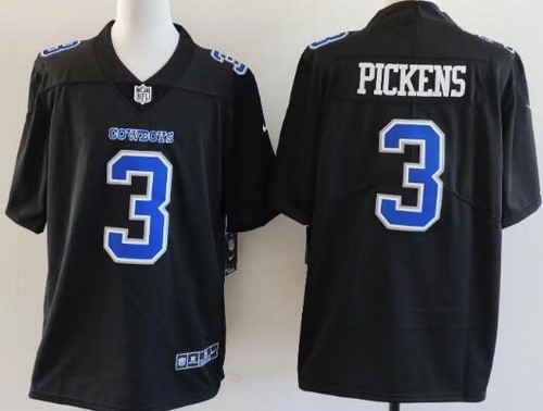 Men's Dallas Cowboys #3 George Pickens Limited Black Fashion Vapor Jersey
