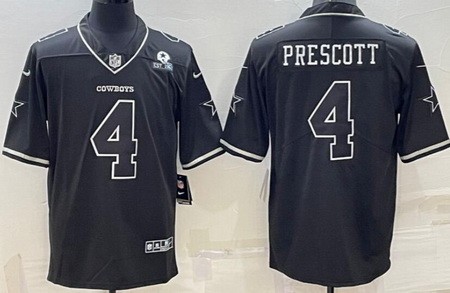 Men's Dallas Cowboys #4 Dak Prescott Limited Black Shadow Vapor Jersey