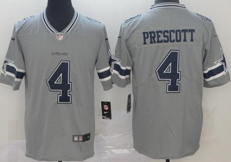 Men's Dallas Cowboys #4 Dak Prescott Limited Gray Inverted Vapor Untouchable Jersey