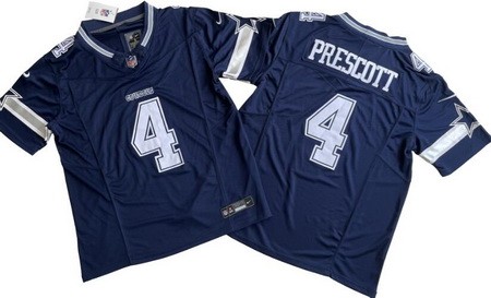Men's Dallas Cowboys #4 Dak Prescott Limited Navy FUSE Vapor Jersey