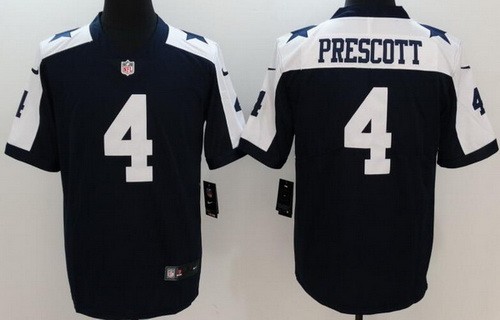 Men's Dallas Cowboys #4 Dak Prescott Limited Navy Thanksgiving Vapor Untouchable Jersey