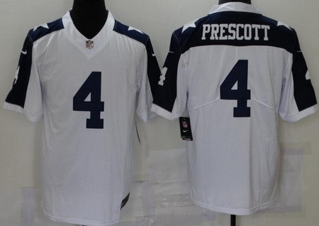 Men's Dallas Cowboys #4 Dak Prescott Limited White Alternate Vapor Jersey