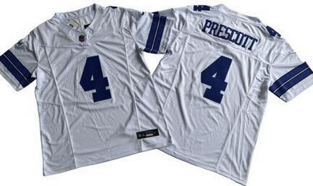 Men's Dallas Cowboys #4 Dak Prescott Limited White FUSE Vapor Jersey