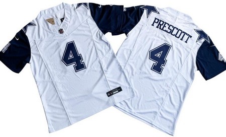 Men's Dallas Cowboys #4 Dak Prescott Limited White Throwback FUSE Vapor Jersey