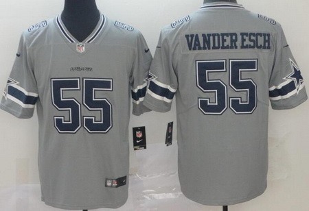 Men's Dallas Cowboys #55 Leighton Vander Esch Limited Gray Inverted Vapor Untouchable Jersey