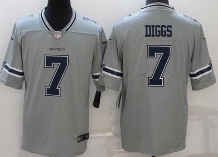 Men's Dallas Cowboys #7 Trevon Diggs Limited Gray Inverted Vapor Jersey