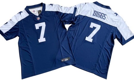 Men's Dallas Cowboys #7 Trevon Diggs Limited Navy Alternate FUSE Vapor Jersey