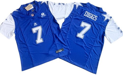 Men's Dallas Cowboys #7 Trevon Diggs Limited Royal Throwback FUSE Vapor Jersey