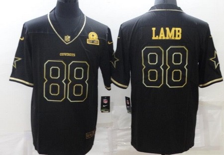 Men's Dallas Cowboys #88 CeeDee Lamb Limited Black Gold 60th Anniversary Vapor Jersey
