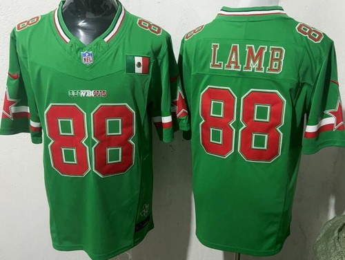Men's Dallas Cowboys #88 CeeDee Lamb Limited Green Mexico Fashion FUSE Vapor Jersey