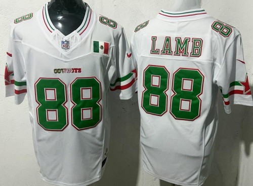Men's Dallas Cowboys #88 CeeDee Lamb Limited White Mexico Fashion FUSE Vapor Jersey