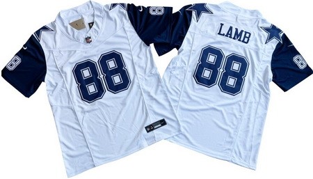 Men's Dallas Cowboys #88 CeeDee Lamb Limited White Throwback FUSE Vapor Jersey