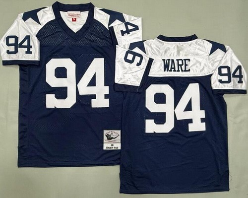 Men's Dallas Cowboys #94 DeMarcus Ware Navy Alternate Throwback Jersey