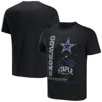 Men's Dallas Cowboys Black NFL x Staple World Renowned T Shirt