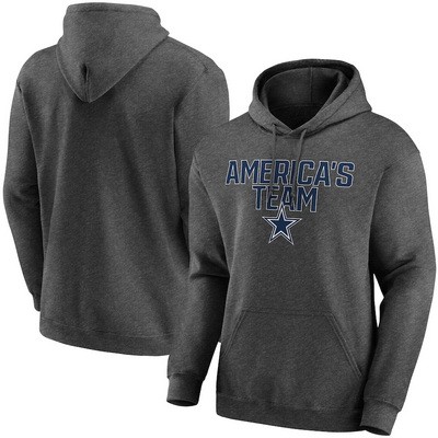 Men's Dallas Cowboys Charcoal Victory Earned Pullover Hoodie