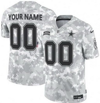 Men's Dallas Cowboys Customized Limited Arctic Camo 2024 Salute to Service Jersey