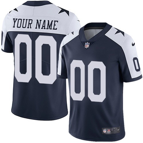 Men's Dallas Cowboys Customized Limited Navy Thanksgiving Vapor Untouchable Jersey