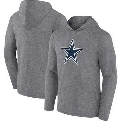 Men's Dallas Cowboys Gray Primary Logo Long Sleeve T Shirt Hoodie