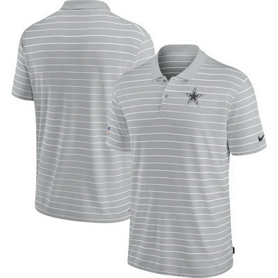 Men's Dallas Cowboys Gray Sideline Lock Up Victory Performance Polo