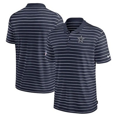 Men's Dallas Cowboys Navy Sideline Lock Up Victory Performance Polo
