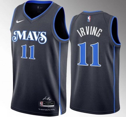 Men's Dallas Mavericks #11 Kyrie Irving Black 2023 City Icon Heat Press Jersey