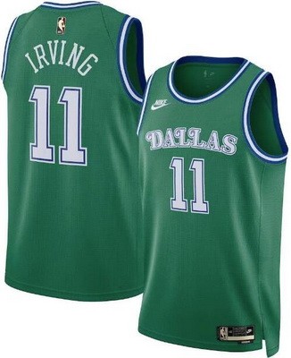 Men's Dallas Mavericks #11 Kyrie Irving Green Classic Heat Press Jersey