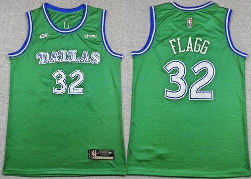 Men's Dallas Mavericks #32 Cooper Flagg Green Classic Sponsor Swingman Jersey
