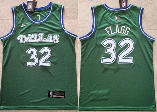 Men's Dallas Mavericks #32 Cooper Flagg Green Classic Swingman Jersey