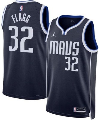 Men's Dallas Mavericks #32 Cooper Flagg Navy Statement Heat Press Jersey