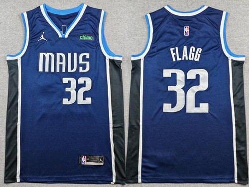 Men's Dallas Mavericks #32 Cooper Flagg Navy Statement Sponsor Swingman Jersey