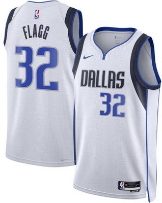 Men's Dallas Mavericks #32 Cooper Flagg White Heat Press Jersey