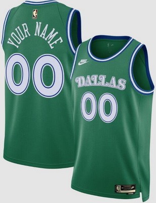 Men's Dallas Mavericks Custom Green Classic Heat Press Jersey