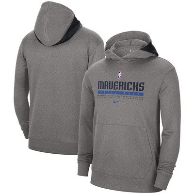Men's Dallas Mavericks Gray Spotlight On Court Practice Performance Pullover Hoodie