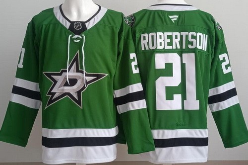 Men's Dallas Stars #21 Jason Robertson Green Authentic Jersey