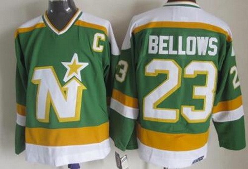 Men's Dallas Stars #23 Brian Bellows Green Throwback Jersey