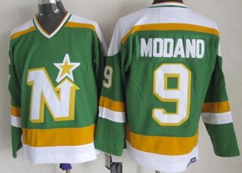 Men's Dallas Stars #9 Mike Modano Green Retro Jersey