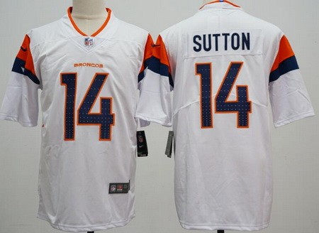 Men's Denver Broncos #14 Courtland Sutton Limited White Vapor Jersey