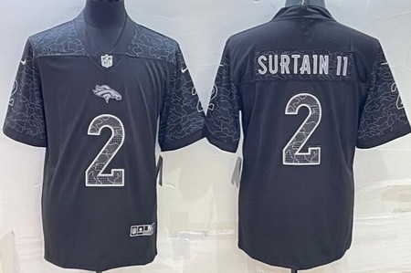 Men's Denver Broncos #2 Patrick Surtain II Limited Black RFLCTV Jersey