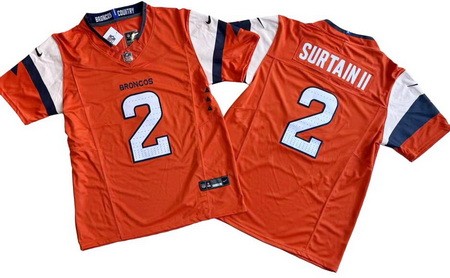 Men's Denver Broncos #2 Patrick Surtain II Limited Orange FUSE Vapor Jersey