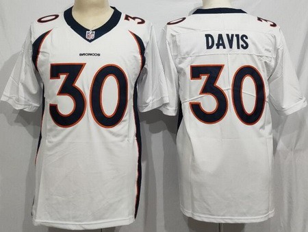 Men's Denver Broncos #30 Terrell Davis Limited White Vapor Jersey