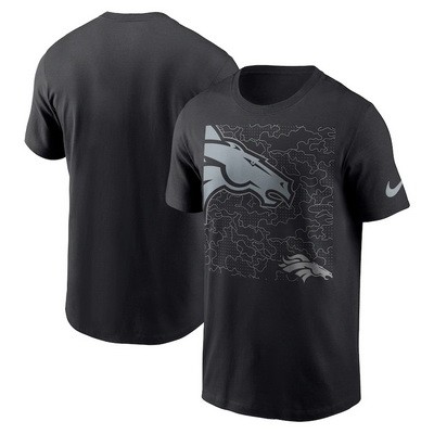 Men's Denver Broncos Black RFLCTV T Shirt