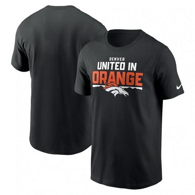 Men's Denver Broncos Black United In Orange Local Essential T Shirt