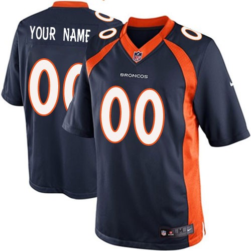 Men's Denver Broncos Customized Game Blue Jersey