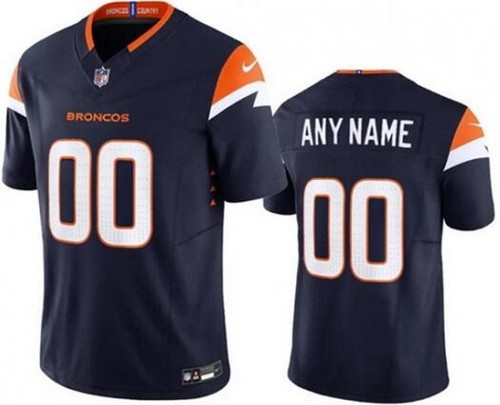 Men's Denver Broncos Customized Limited Navy FUSE Vapor Jersey