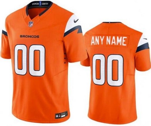 Men's Denver Broncos Customized Limited Orange FUSE Vapor Jersey
