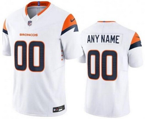 Men's Denver Broncos Customized Limited White FUSE Vapor Jersey
