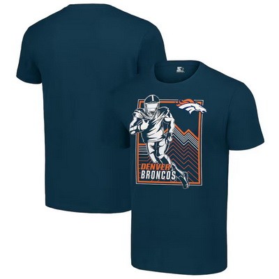 Men's Denver Broncos Navy Graphic Shield Logo T Shirt