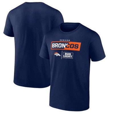 Men's Denver Broncos Navy NFL x Bud Light T Shirt